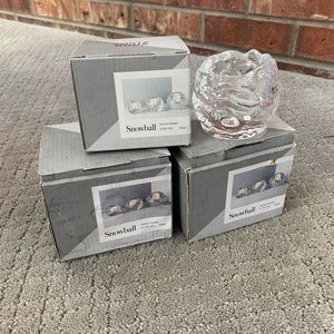 Kosta Boda Snowball candle holders